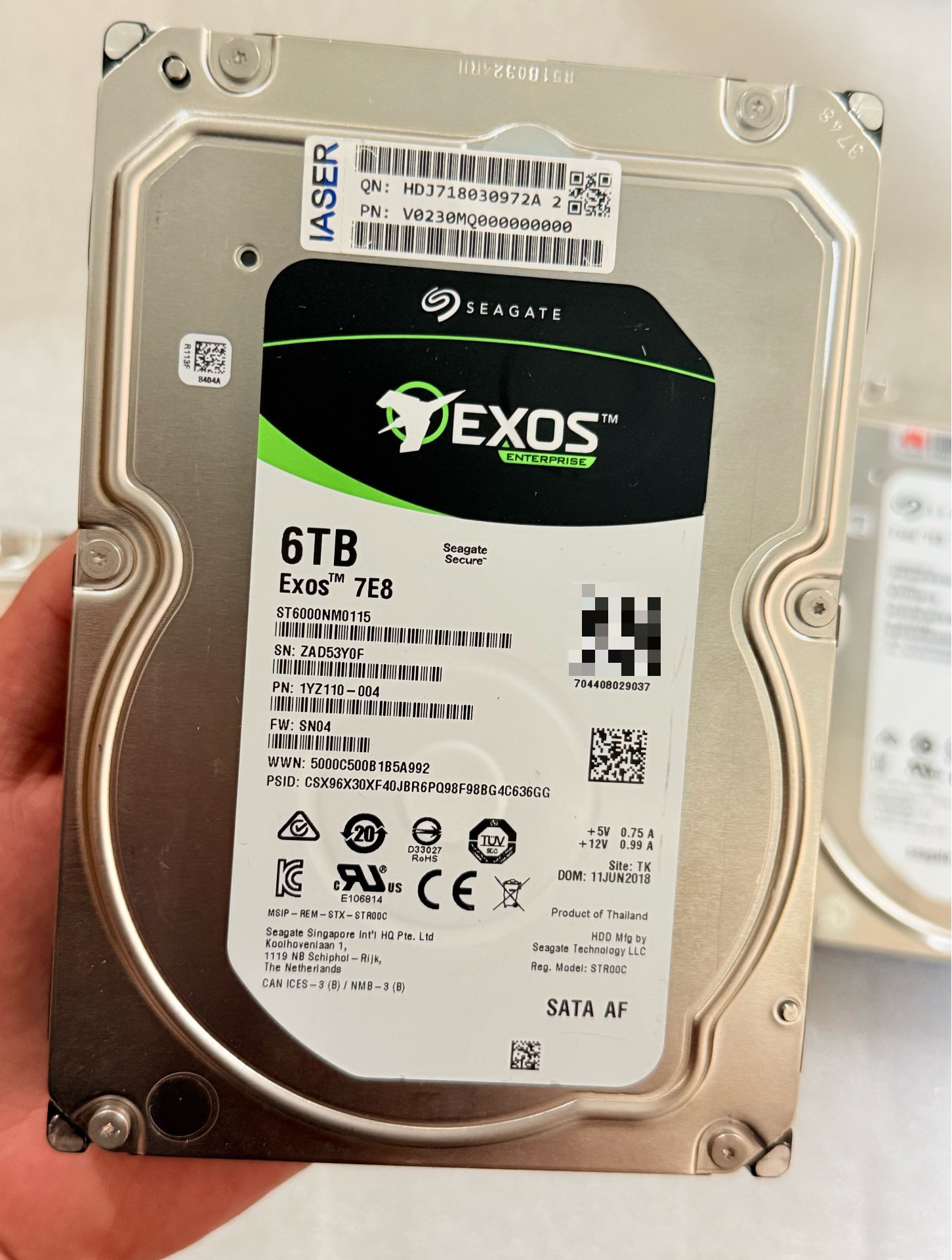 Seagate Exos 7E8 ST6000NM0115 reference photo